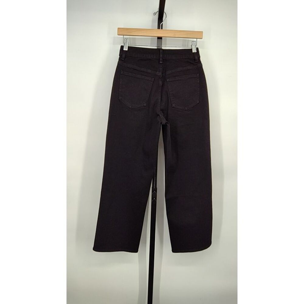Quince Women Bella Stretch Patch Pocket Wide Leg Jeans Black 26 - Picture 2 of 3